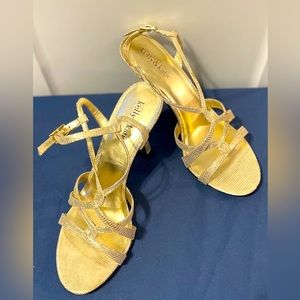 Kelly and Katie Gold special occasion heels